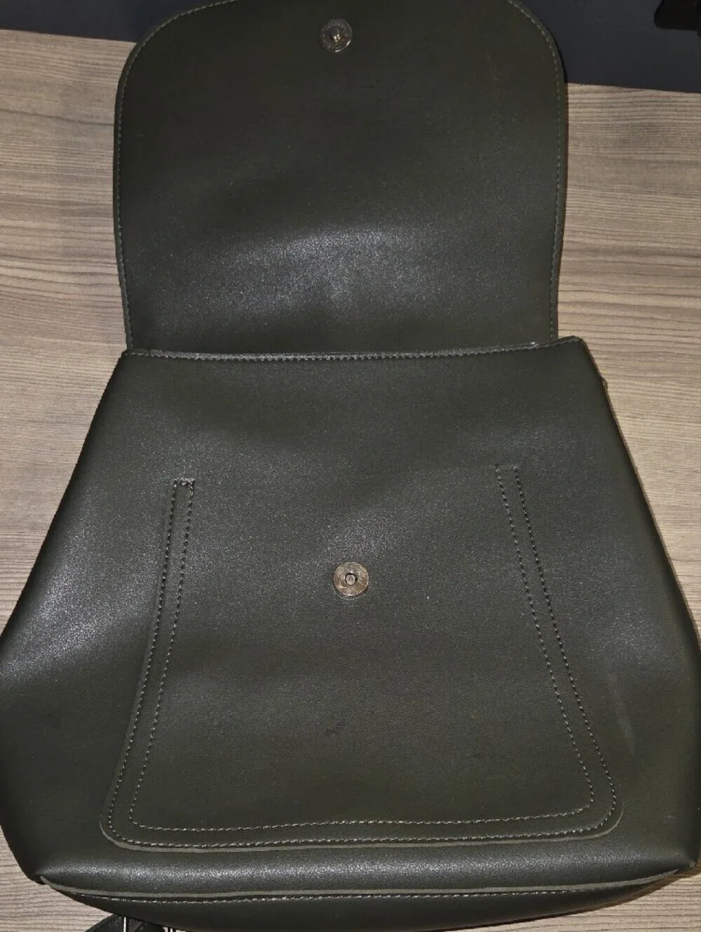 Imoshion Dark Olive Green Faux Leather Backpack with Tassel - Picture 4 of 4